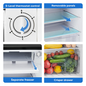 NEWBULIG dual-zone fridge-freezer keeps drinks and frozen snacks neatly separated