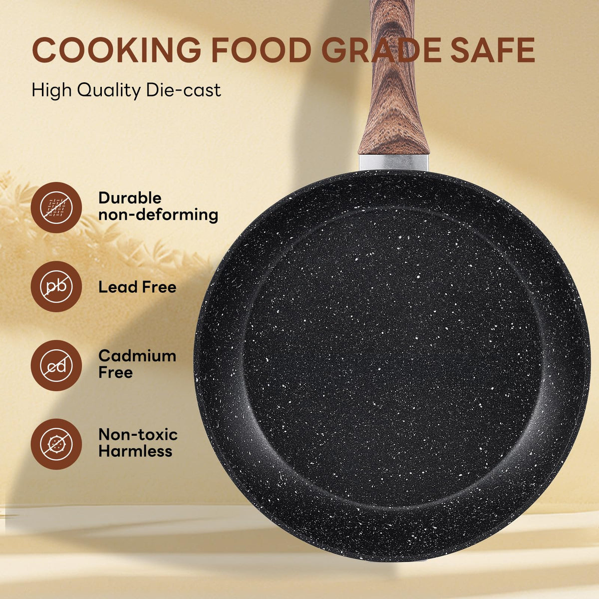 NEWBULIG easy-clean nonstick surface demonstrates quick wipe-down