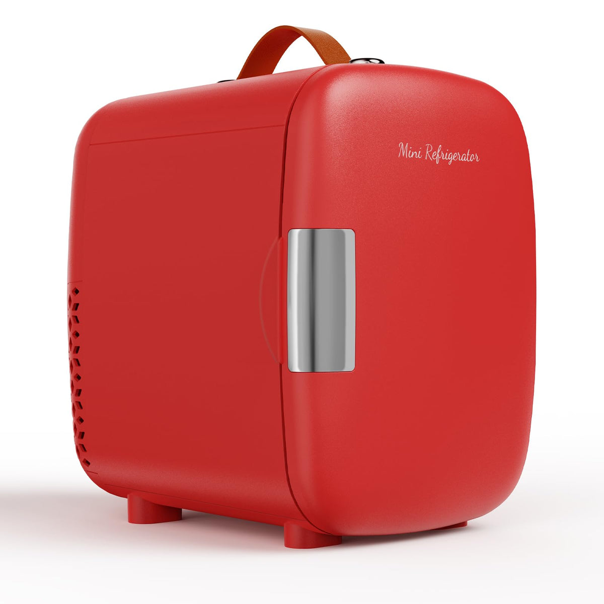 NEWBULIG mini fridge with 4L capacity showing compact daily storage on desk.