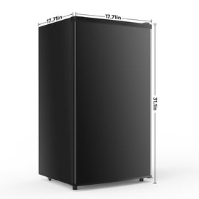 NEWBULIG dual-zone interior showing separate fridge and freezer sections.