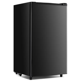 NEWBULIG mini fridge front view showing compact design for tight spaces.