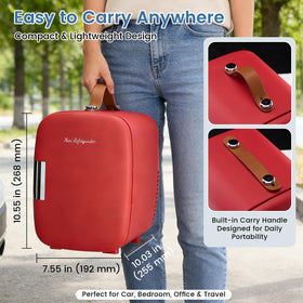 NEWBULIG mini fridge uses semiconductor cooling with no compressor for safe operation.