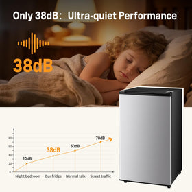 Compact fridge suitable for dorms, offices, and bedrooms