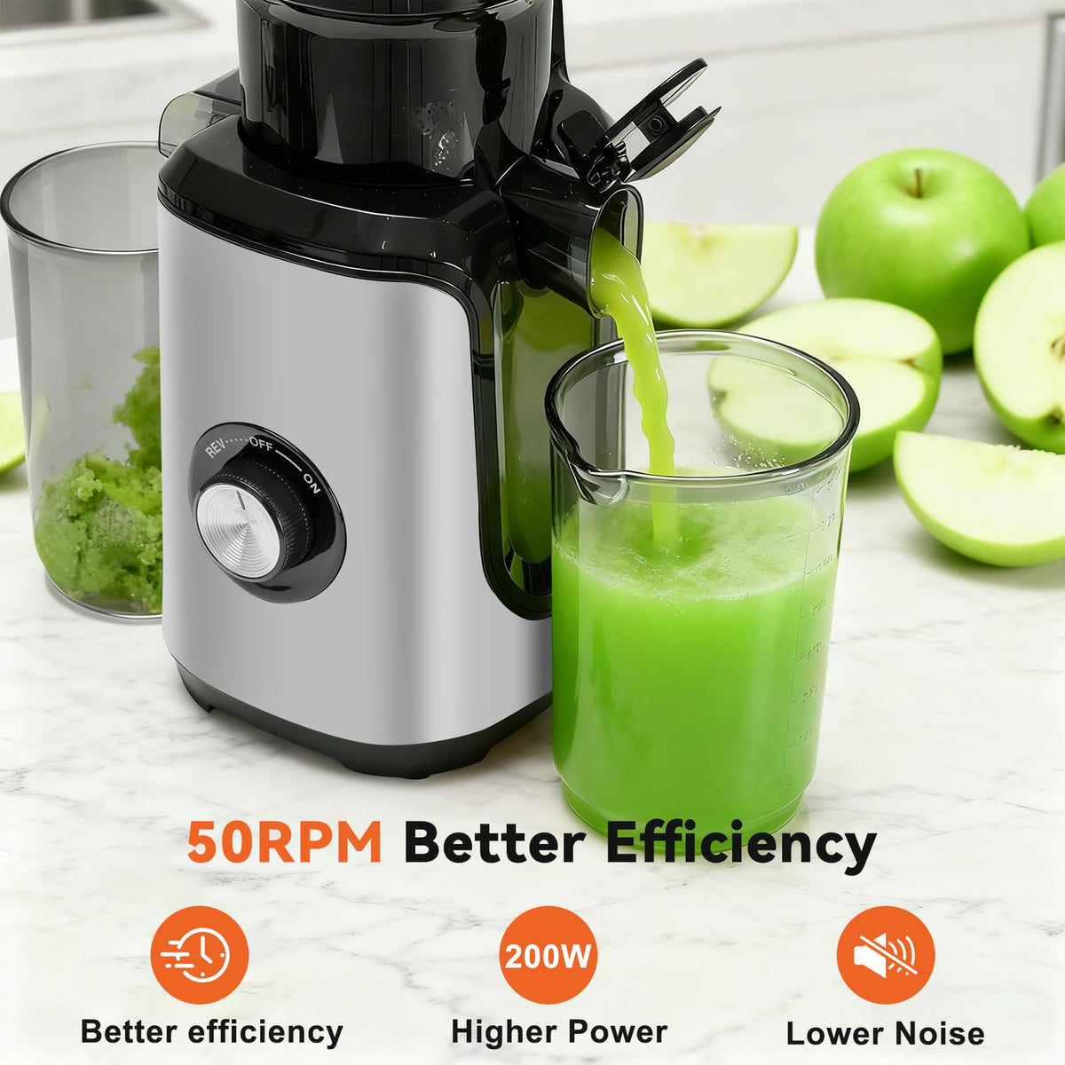 NEWBULIG juicer reverse function clears pulp without disassembly