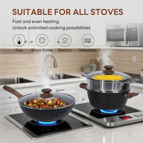 NEWBULIG safe nonstick surface closeup emphasizing easy food release