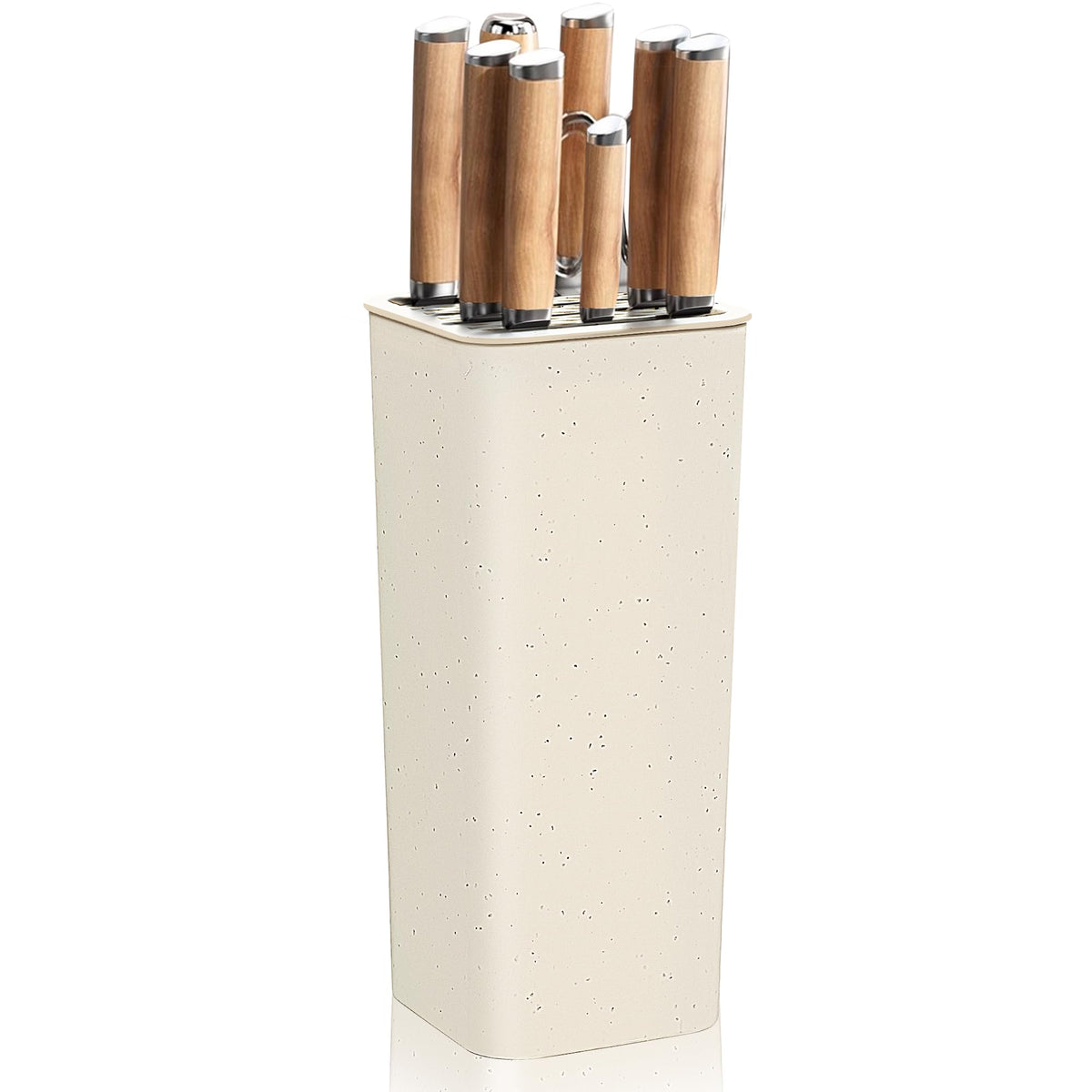 NEWE knife block holder with universal slots keeps blades organized and accessible.