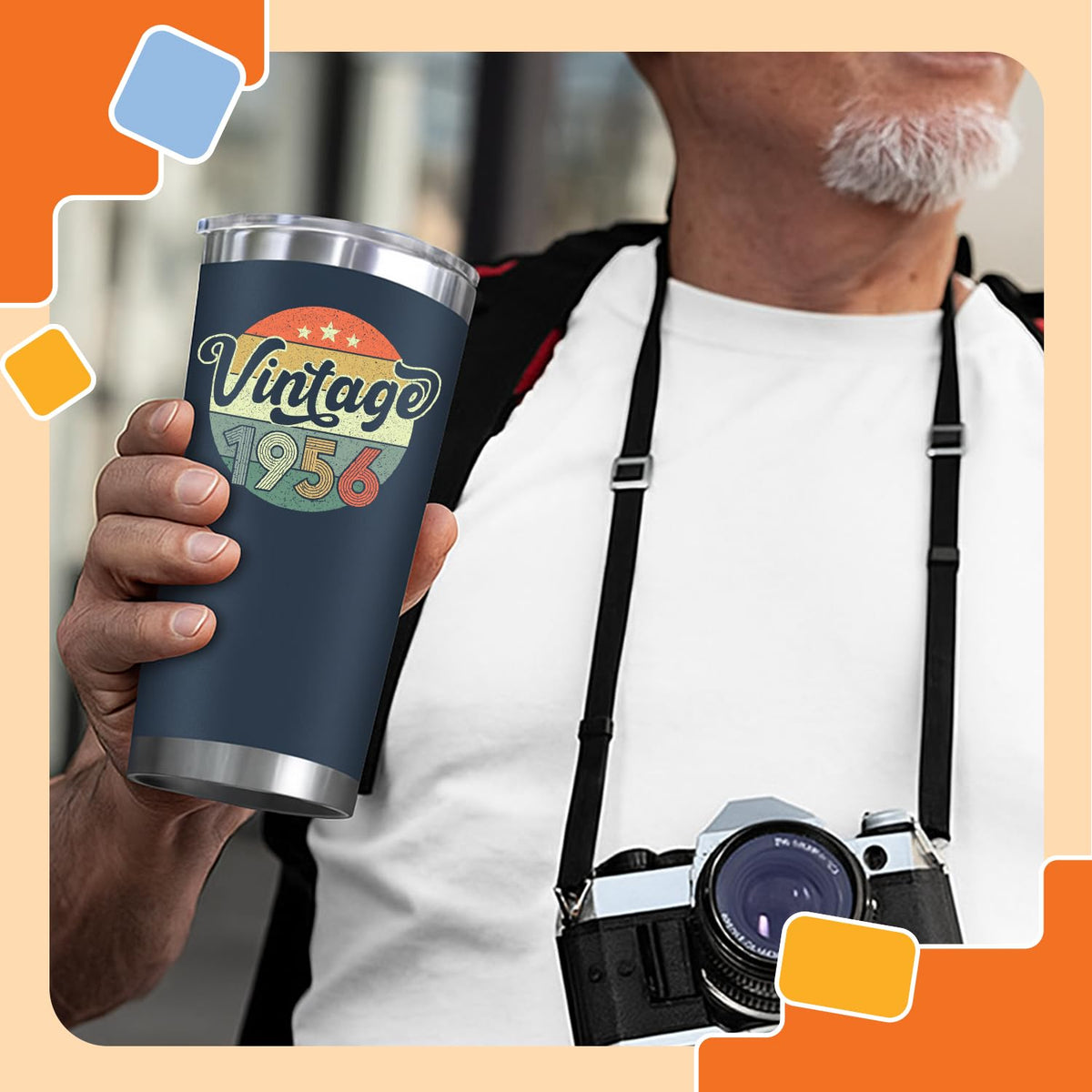 NewEleven 70th birthday gift-ready tumbler you can take anywhere.