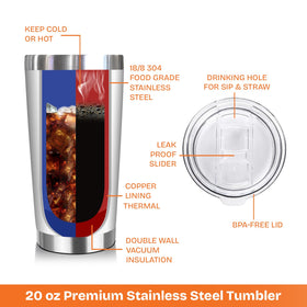 NewEleven double-wall insulated tumbler maintains hot or cold drinks.
