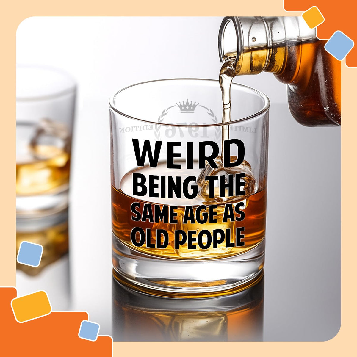 NewEleven fade-resistant print glass with witty quote, durable daily use