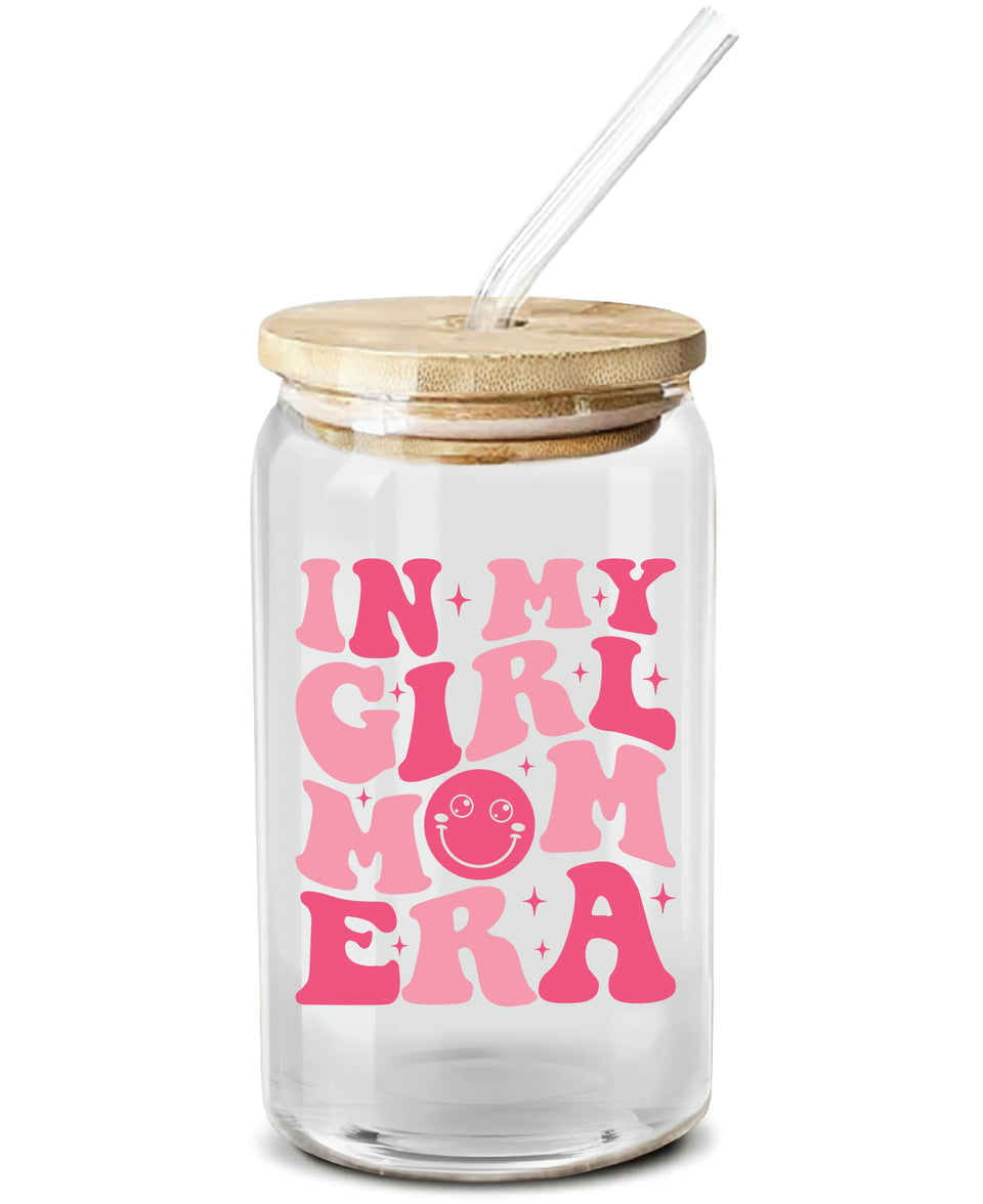 NewEleven First Mothers Day Gift glass with lid and straw for on-the-go hydration