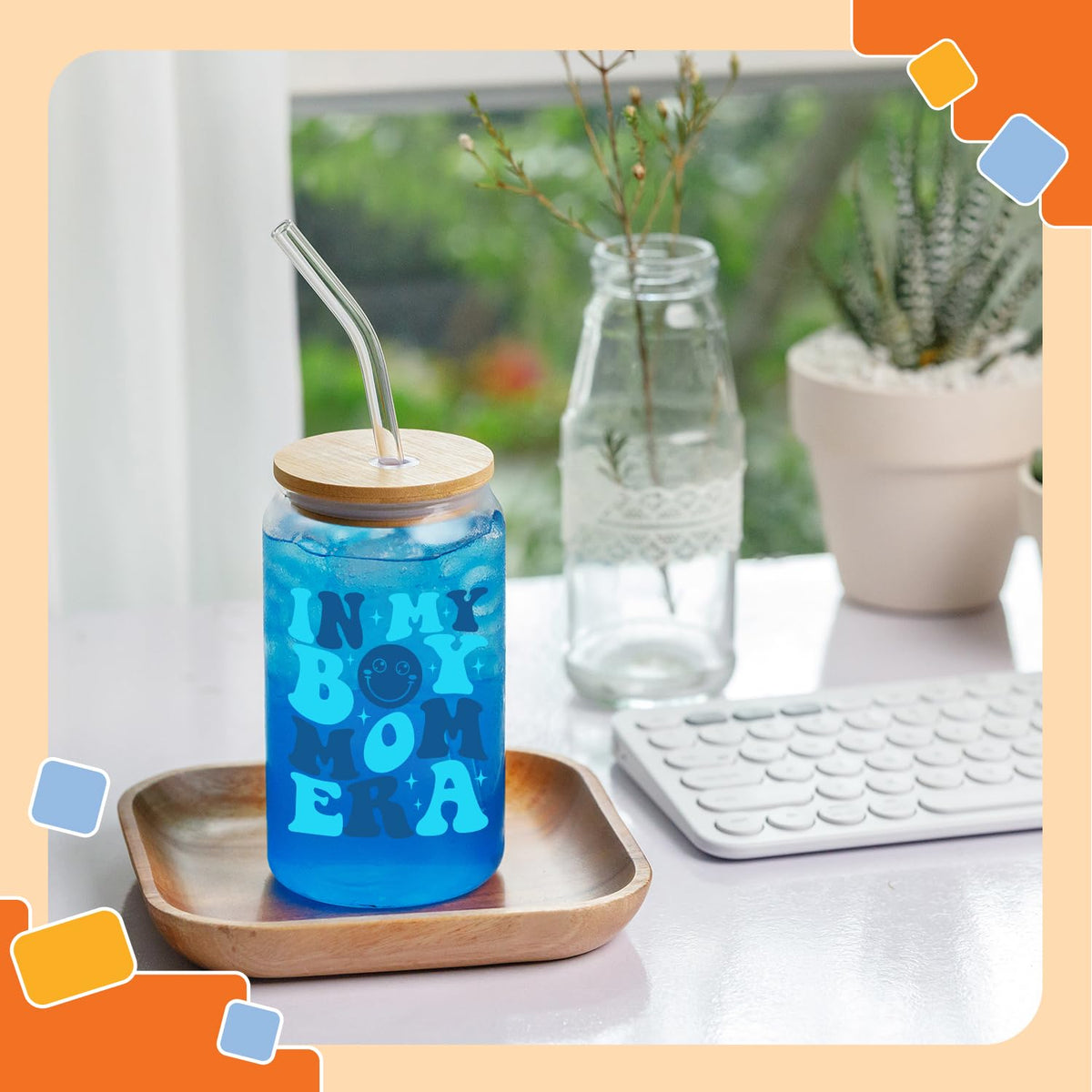 NewEleven glass straw included for easy sipping on the go.