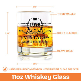 NewEleven husband gift whiskey glass featuring double-sided quote, perfect birthday keepsake