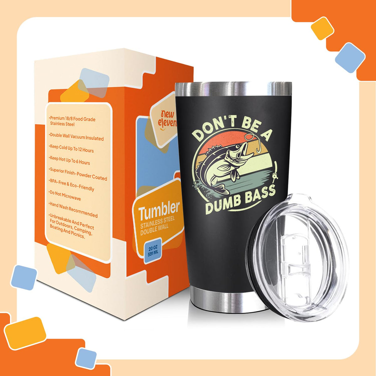NewEleven leak-proof lid ensures spill-free drinks on outdoor adventures.