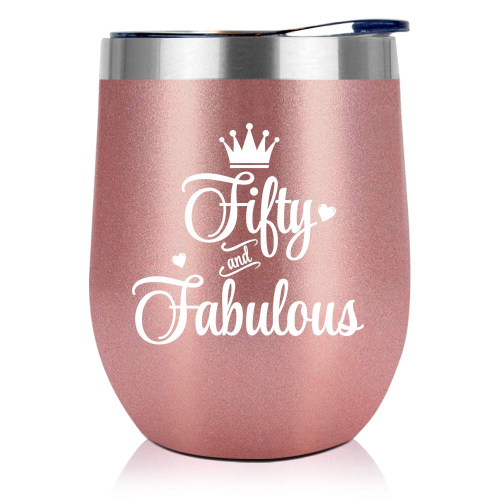 NewEleven novelty wine tumbler for a 50th birthday celebration, ideal gift idea.