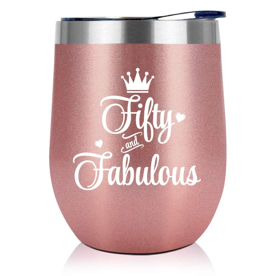 NewEleven novelty wine tumbler for a 50th birthday celebration, ideal gift idea.