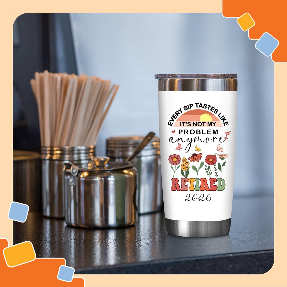 NewEleven BPA-free 18/8 stainless steel tumbler for durability