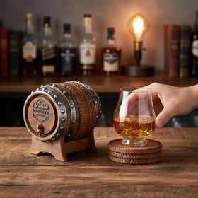 Newinhome rustic coasters make a thoughtful gift for hunters and whiskey lovers.