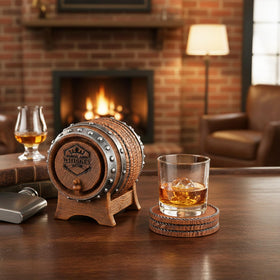 Newinhome rustic coaster with deer antler motif adds cabin charm and protection.