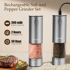 Newise grinder shown charging via Type-C for convenient power.