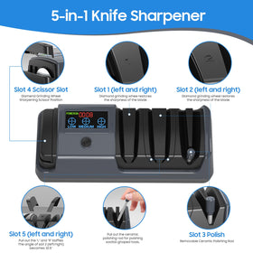 Newise sharpener coarse slot close-up highlights diamond abrasives for durable sharpening.