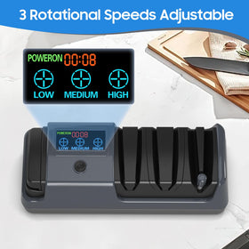 Newise removable chip absorber plate helps keep the counter clean during sharpening.