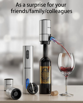 Newise wine gift set shown at a party for easy service