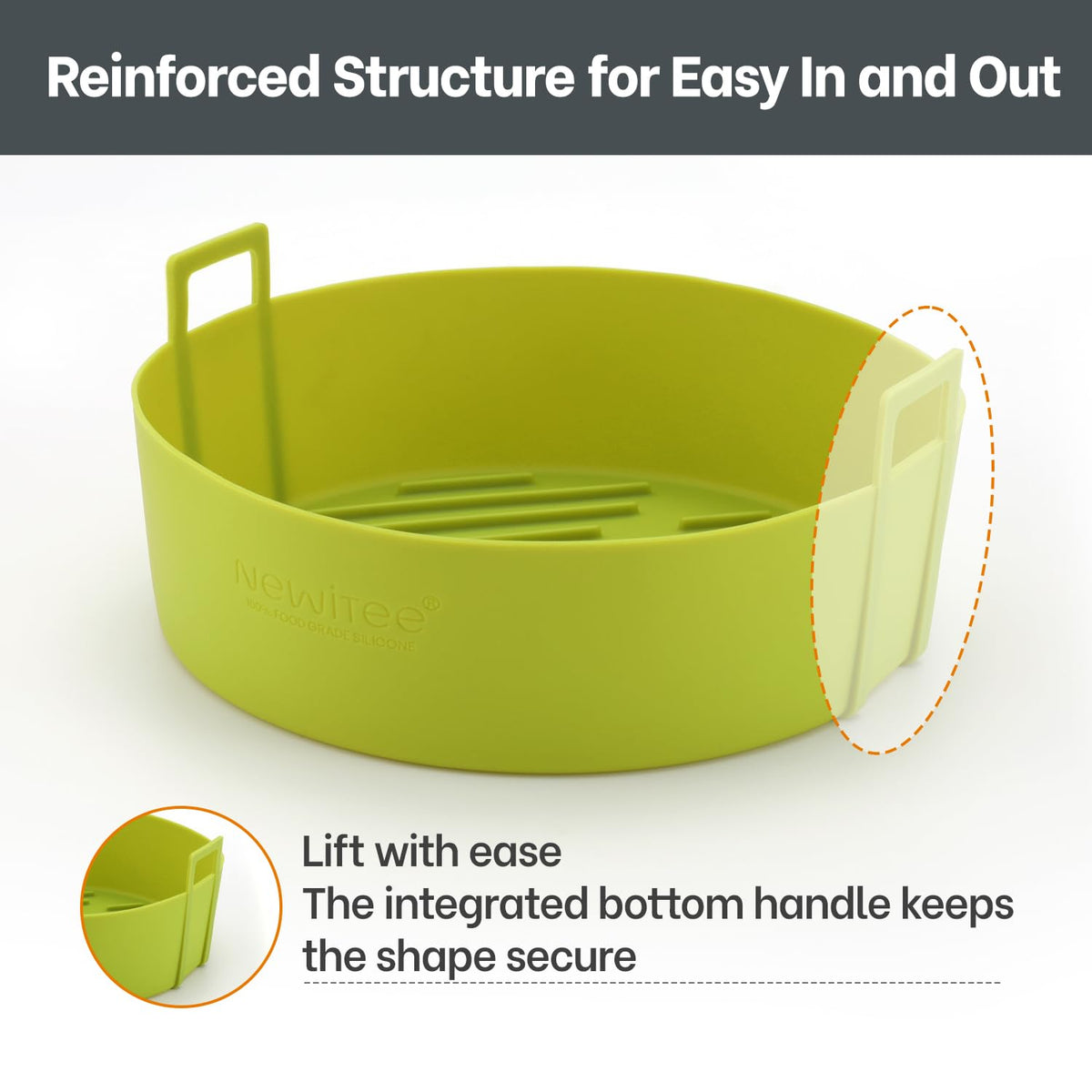NEWITEE liners withstand up to 446°F, enabling baking and roasting versatility.