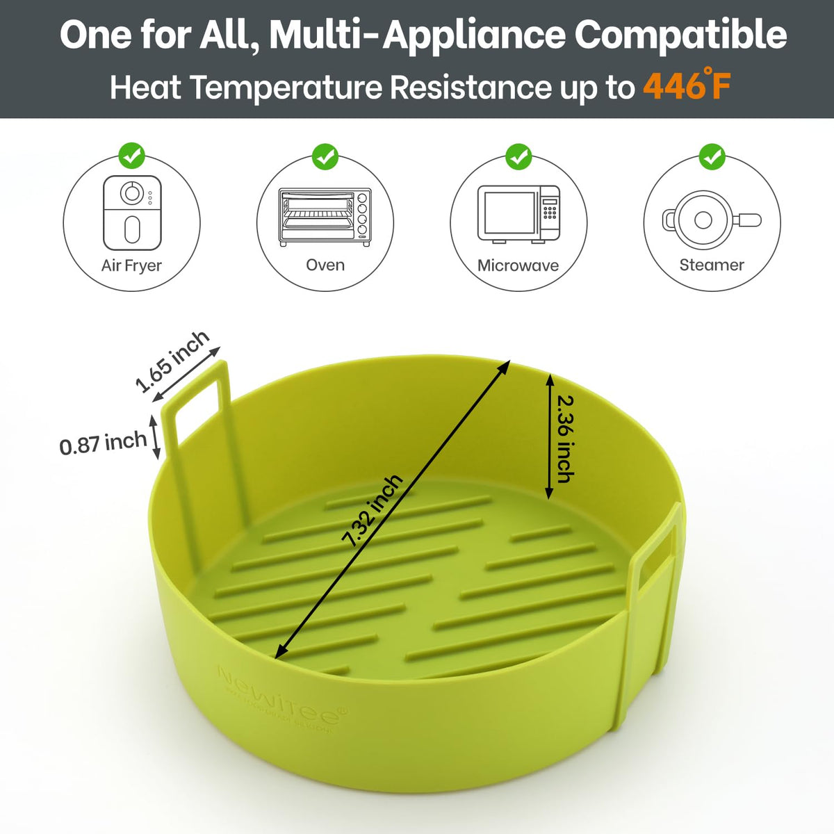 NEWITEE easy-clean liner is dishwasher safe for quick kitchen cleanup.