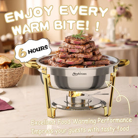 NEWKITCHEN stackable-stand chafing dish saves space after events.