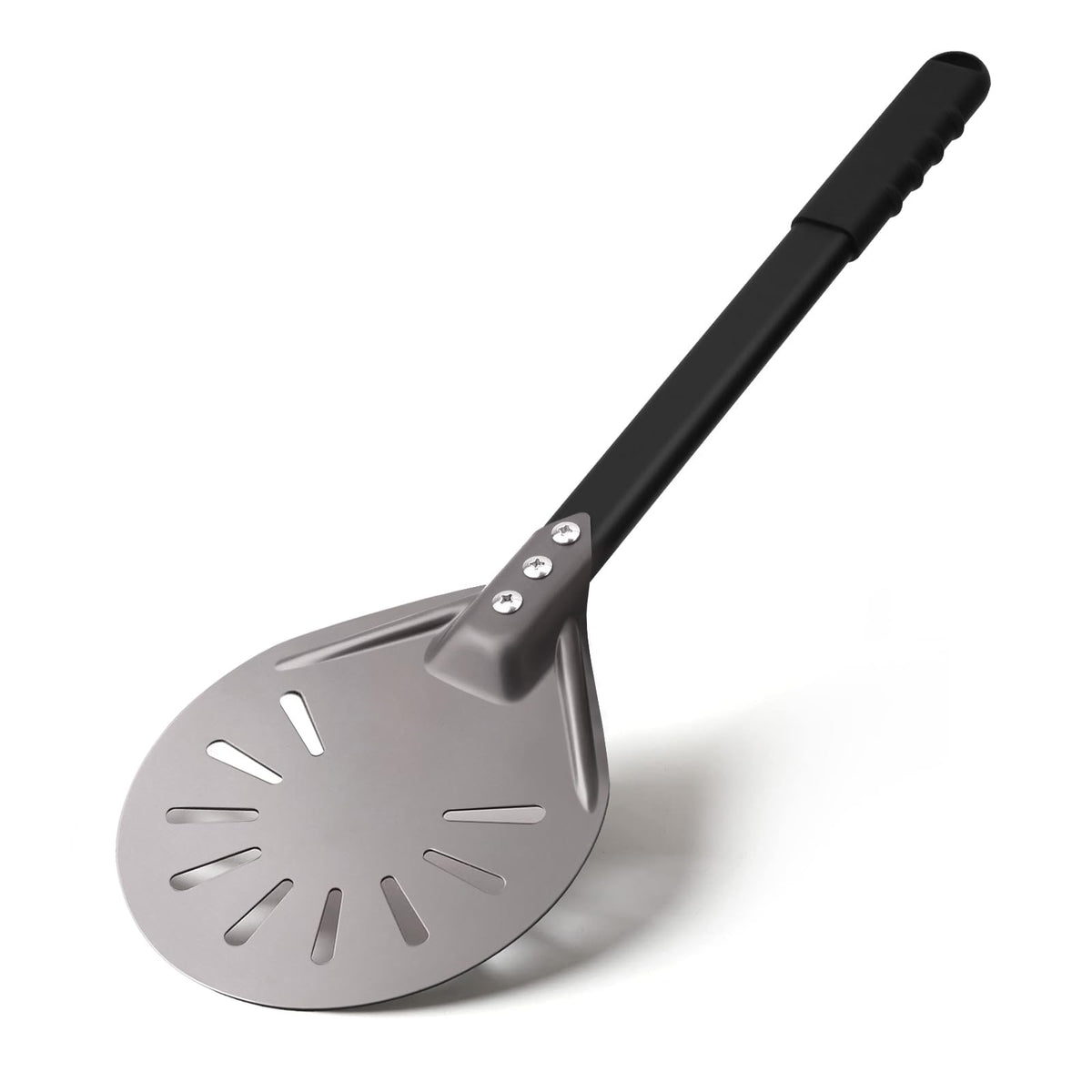 Newmeto pizza turning peel with 6-inch head for precise in-oven transfer.