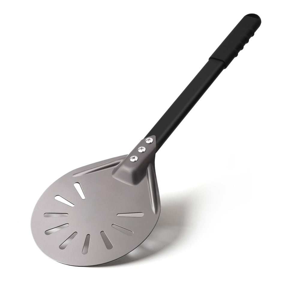 Newmeto pizza turning peel with 6-inch head for precise in-oven transfer.