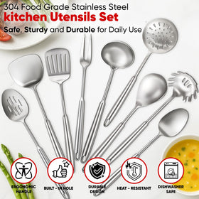 Newness 9-piece utensils set carving fork for precise meat prep