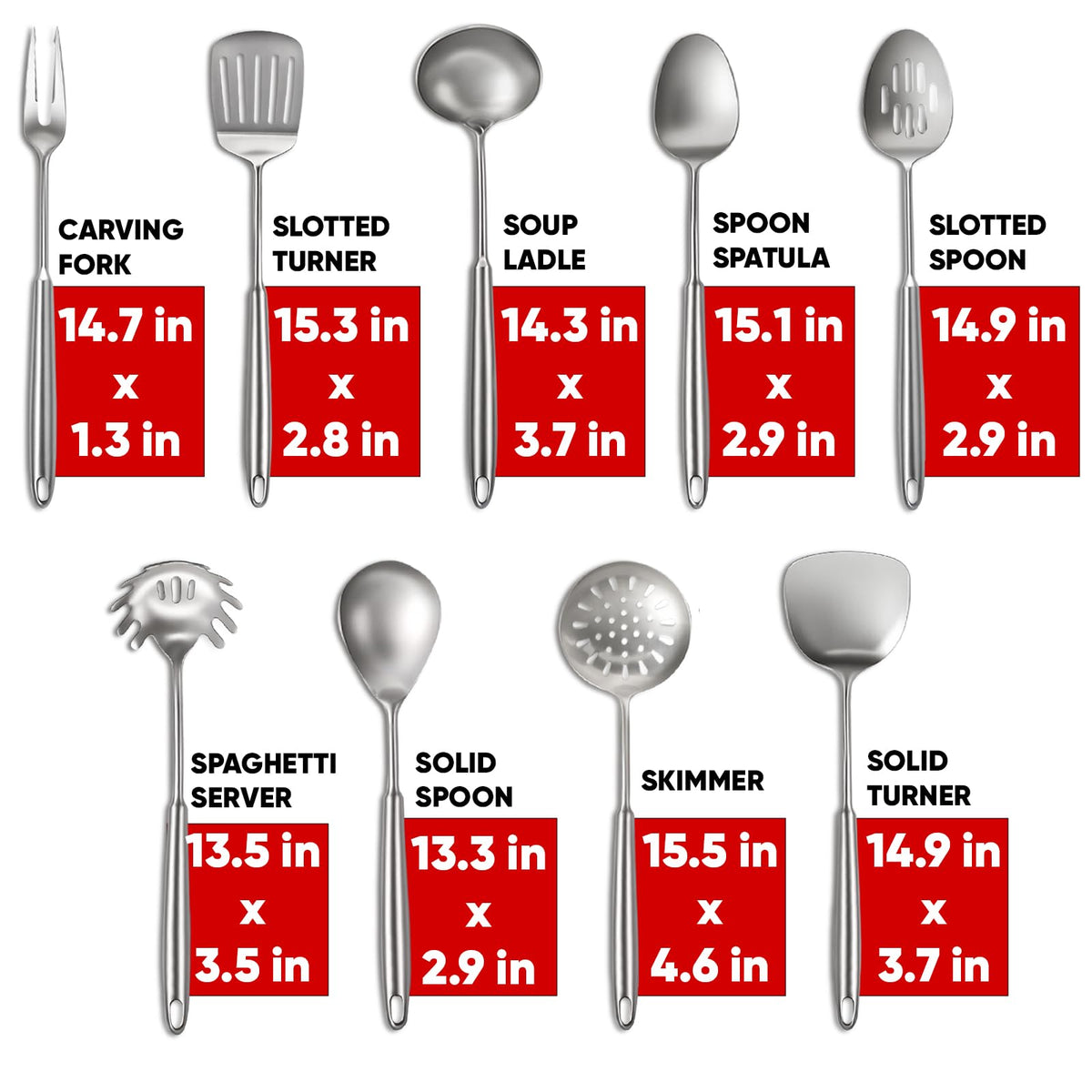 Newness 9-piece utensils set slotted spoon for draining liquids
