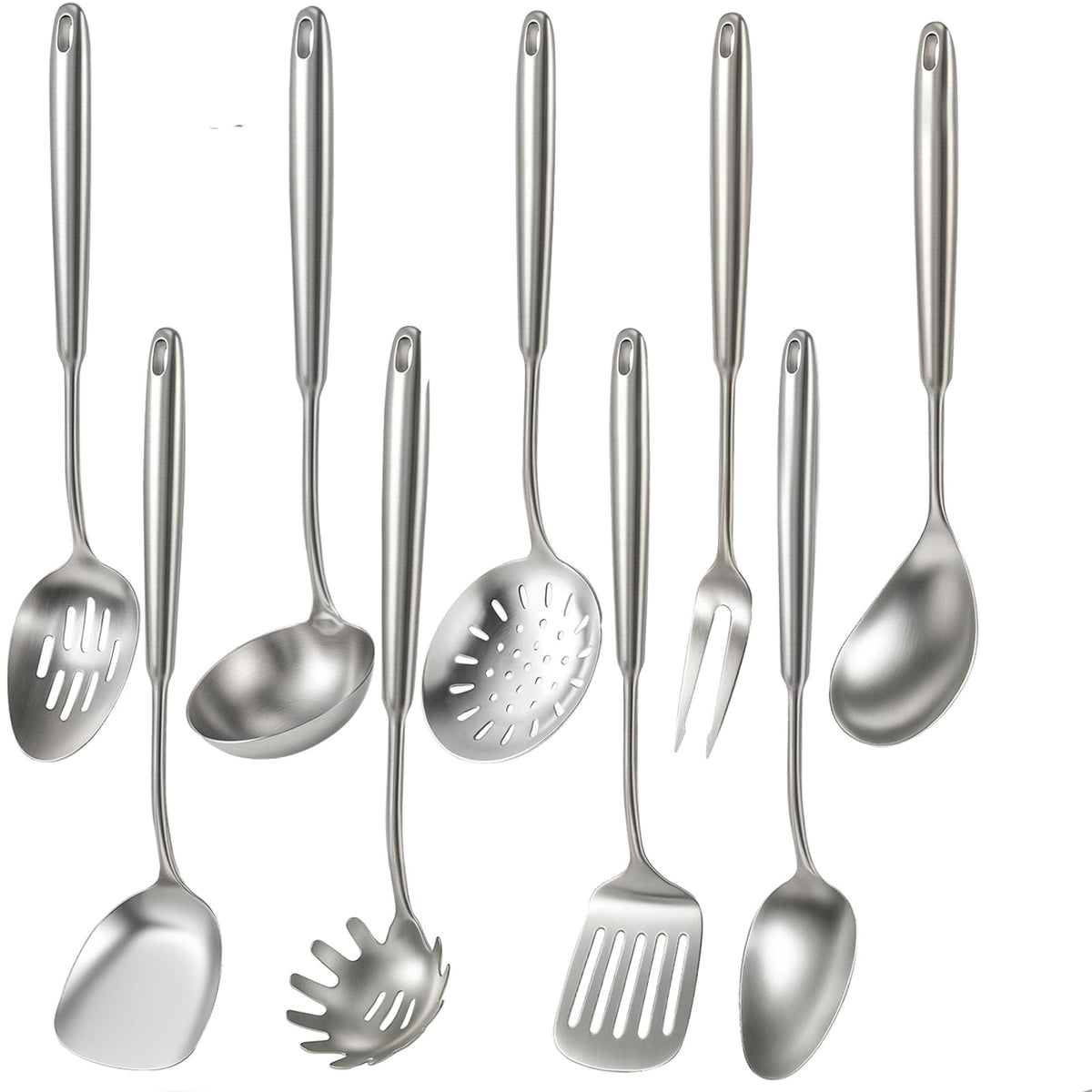 Newness 9-piece utensils set soup ladle for durable, rustproof cooking