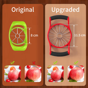 Newness Apple Slicer large diameter 5.11 inches accommodates whole fruits.
