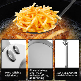Newness skimmer spoon shows ergonomic handle for comfortable grip.