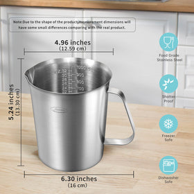 Newness measuring cup 32-ounce capacity suitable for larger batches.