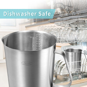 Newness measuring cup internal markings provide easy, at-a-glance readings.