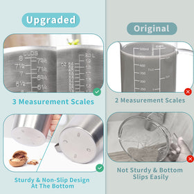 Newness measuring cup wide mouth for easy filling and quick cleaning.