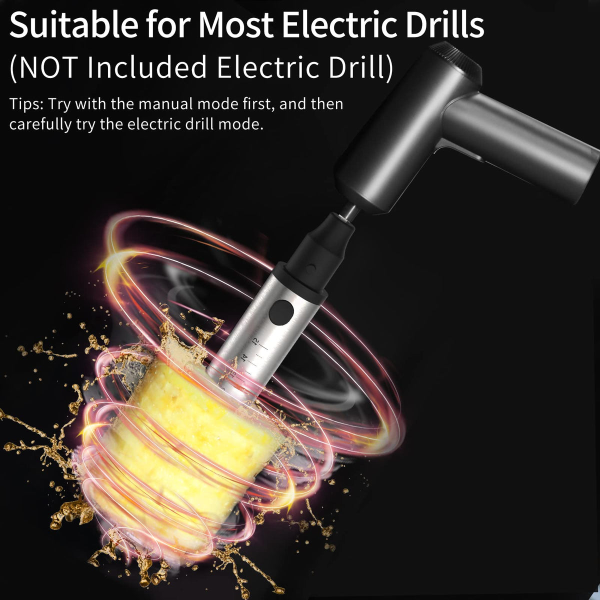 Newness Pineapple Corer Drill Attachment demonstrates easy drill-powered coring.