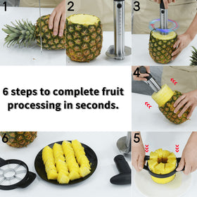 Newness Pineapple Corer and Slicer Tool, ergonomic handle, comfortable grip for effortless twisting.