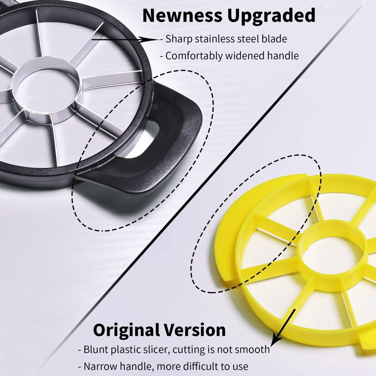 Newness Pineapple Corer and Slicer Tool in use, core removal with reduced effort and mess.