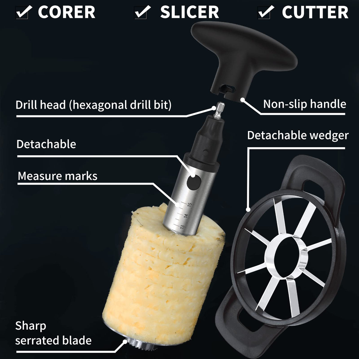 Newness Pineapple Corer Upgraded Blade provides sturdier, longer-lasting cuts.