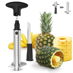 Newness Pineapple Corer with Knife top design, cuts pineapple instantly for picnic convenience.