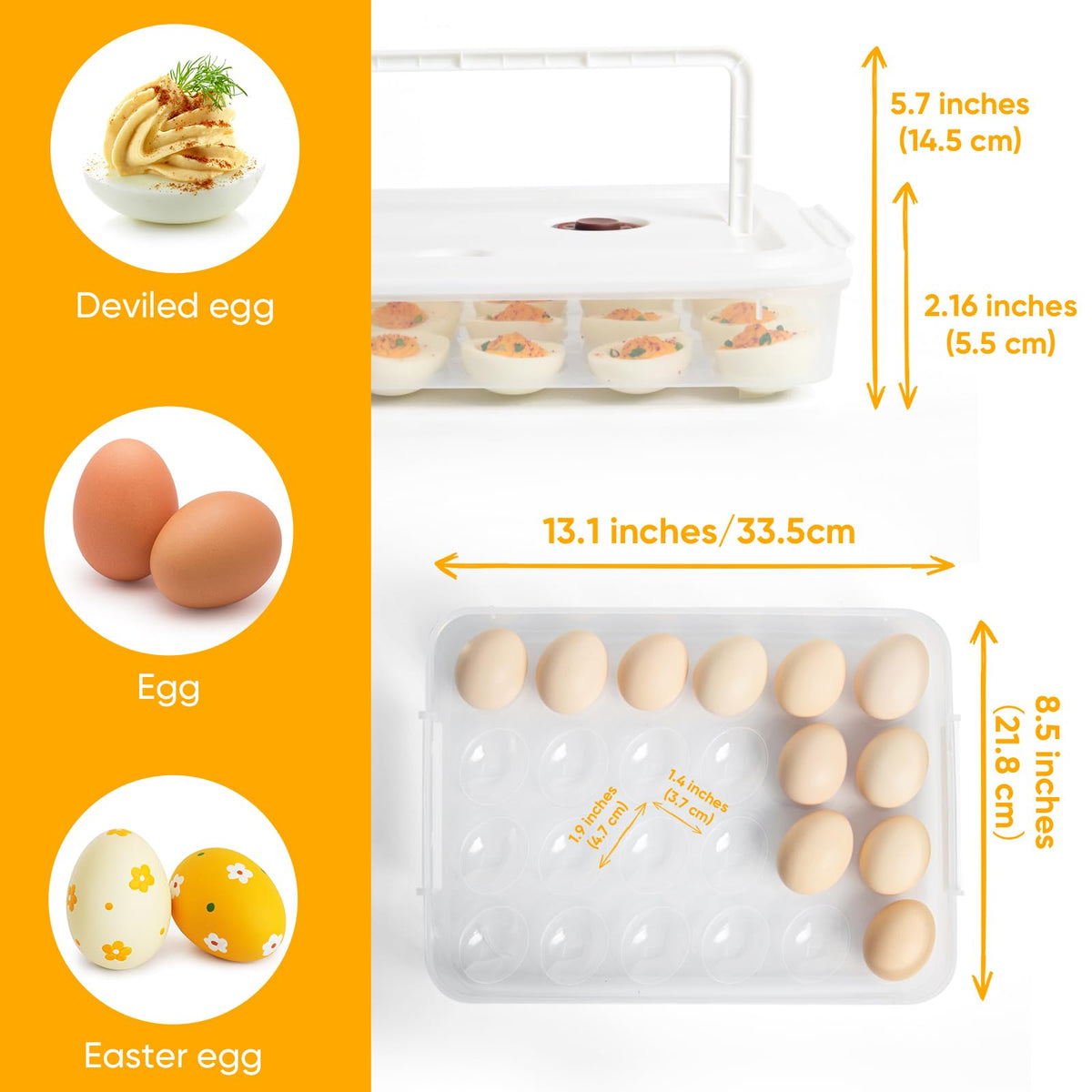 Newness portable egg tray for travel and gatherings.