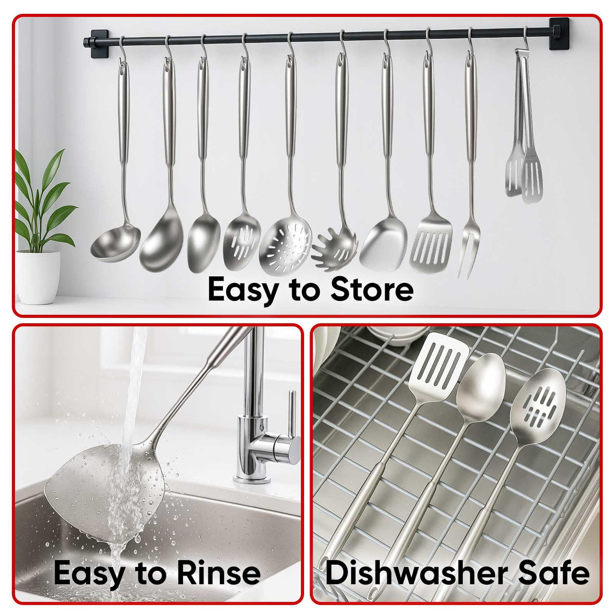 Newness slotted turner supports grease free turning of foods