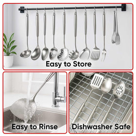 Newness slotted turner supports grease free turning of foods