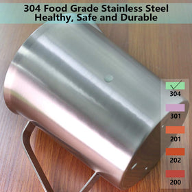 Newness solid grip with angled handle for secure pouring.