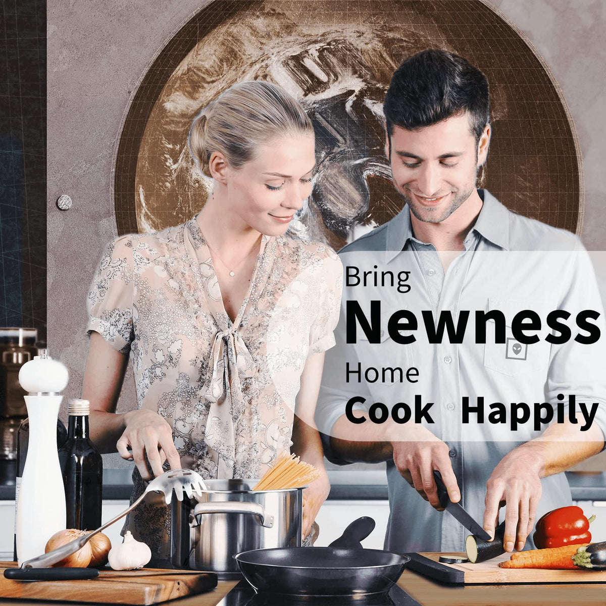 Newness Dishwasher-safe pasta server for quick cleanup.