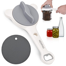 NEWPAII jar opener shows a 4-in-1 design for versatile lid opening and grip.